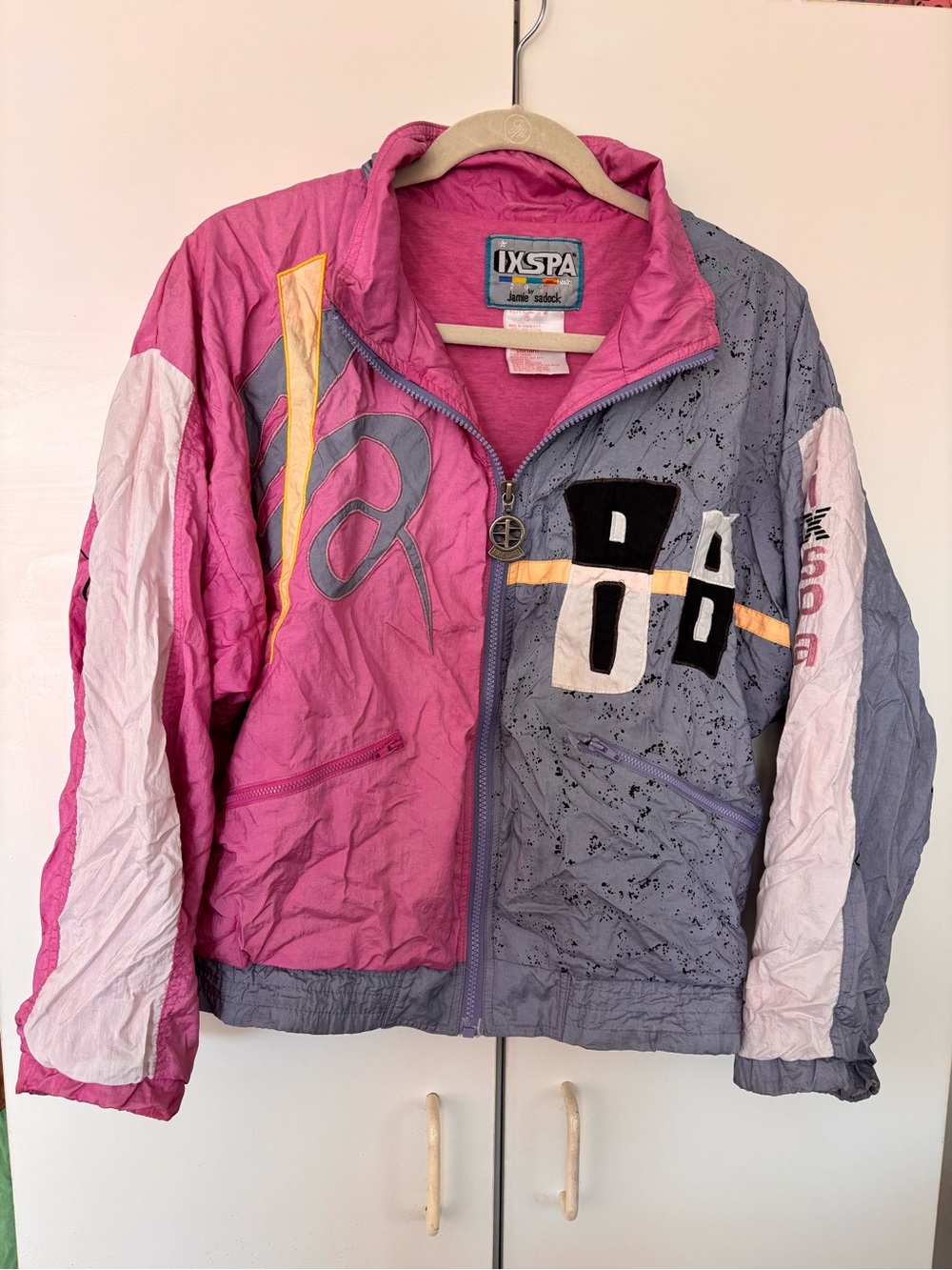 Vintage jamie sadock Pink & Gray Colorblock Retro Jacket